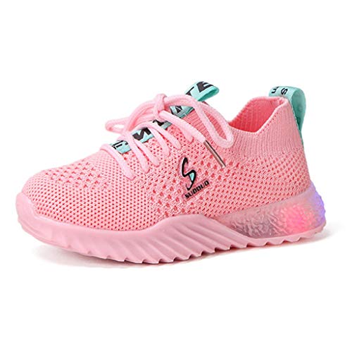 Gaoqi Baby Kids Shoes, Children Kid Baby Girls Boys Letter Led Luminous Sport Run Sneakers Casual Shoes Pink #TOP5
