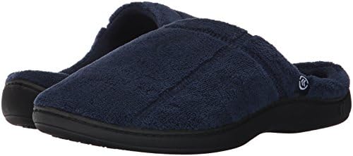 isotoner Men's Microterry Ergo Hoodback Slipper, Navy, X-Large | Image 6