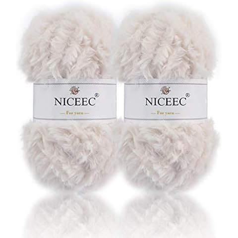 NICEEC Super Soft Fur Yarn for Crochet Knit Cover