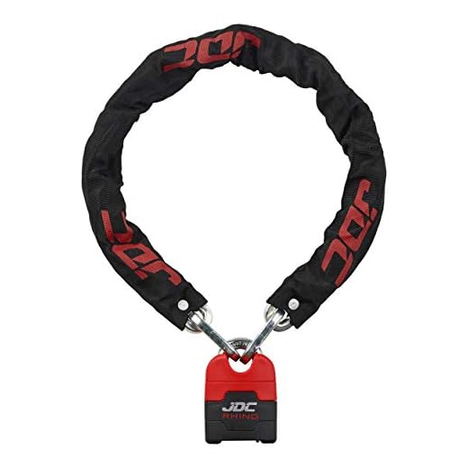 JDC Candado con Cadena De Acero Muy Resistente para Motos - Rhino - 1m