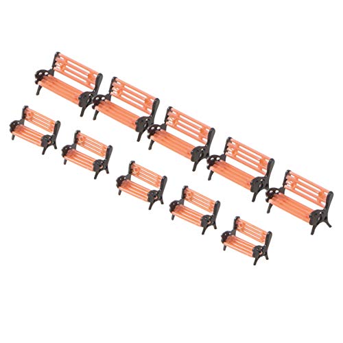 Healifty 10 Pcs Bancs Miniatures Modèle Mini Parc Bancs 1:50 Et 1: 100 Échelle Banc Chaise pour Fée Jardin Modèle Train Paysage Ferroviaire Mise en Page Maison de Poupée