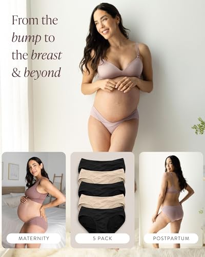 Image of Kindred Bravely Under the Belly Bikini Maternity Underwear for Women and Postpartum Underwear 5 Pack