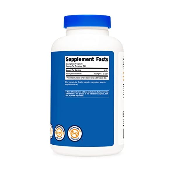 Nutricost Niacinamide (Vitamin B3) 500mg, 240 Capsules NonGMO