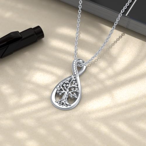 Diamond Tree of Life Necklace for Women Sterling Silver Family Tree of Life Pendant Gift for Mother's Day Anniversary Birthday Christmas Tree Jewelry Gifts for Her4