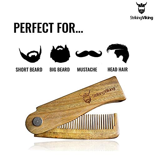Peine plegable de madera para hombre estilo vikingo miniatura 6