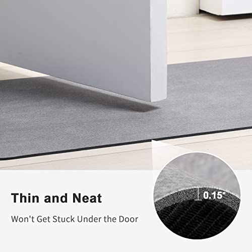 Stiio Bath Mat Rug, Super Absorbent Quick Dry Non-Slip Thin Bathroom Rugs, Easy Clean Washable Bathroom Floor Mat That Fit Under Door, Thin Shower Door Mat For Bathtub, Sink, 15X23 Inches Grey #TOP4