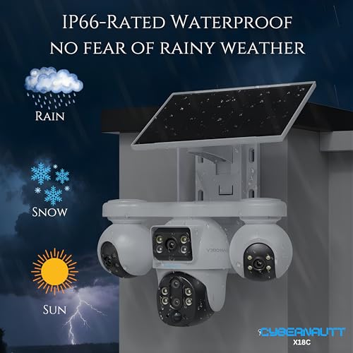Image of XUGA-Cybernautt Series X18C 16MP 4 Lens PTZ Solar 4G Sim Outdoor CCTV Camera | 3 Lens Mobile Operated | Color Night Vision | Motion Detection | Water Proof | Use Air-tel 4G Sim