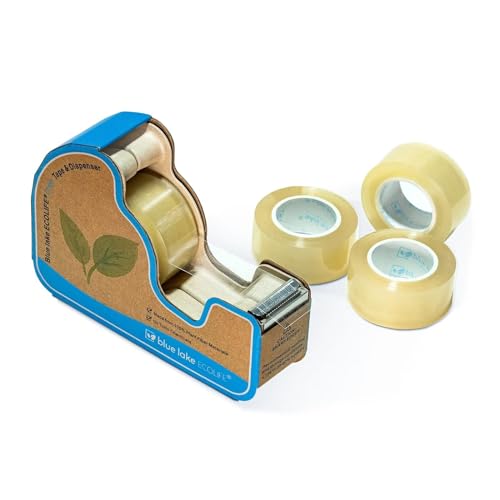 Tape Dispenser Desk，Plastic-Free Tape Dispenser with 4 Rolls 3/4 in