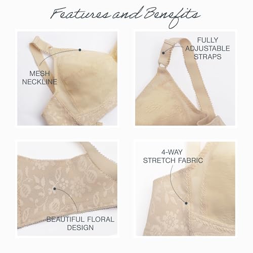 Playtex Women's 18-Hour Sensational Support Wireless Full-Coverage Bra for Full Figures