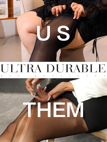 Unbelievable Durability Plus Size Pantyhose, Rip Resistant 40D Semi Sheer, High Waist T-Crotch Tights for Women3