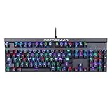 Haute qualité et performance fiable : design ergonomique compact et construction en ABS durable de haute qualité avec touches et interrupteurs mécaniques montés sur plaque, clavier mécanique à 103 touches peu encombrant libère l'espace de travail sur votre bureau sans sacrifier la performance et le confort lors des sessions de jeu