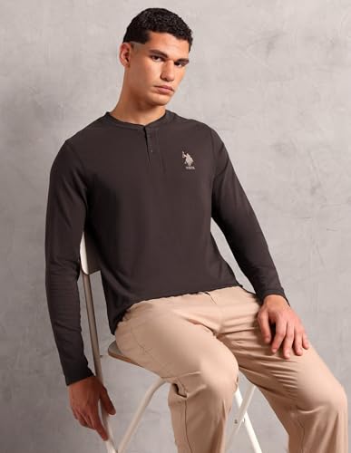 Image of U.S. POLO ASSN. Men Comfort Fit Heathered Cotton I655 Regular Fit T-Shirt - Pack of 1