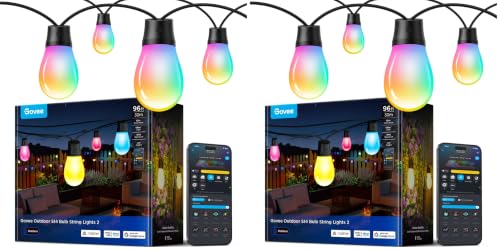Image of Govee S14 Bulb Outdoor String Lights 2, 96ft RGBICWW, 30 LED Bulbs, IP66 (Pack of 2)