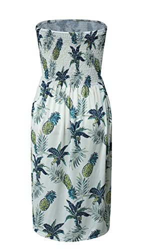 Image of Zyyfly Womens Summer Beach Dresses Strapless Cover Ups Dress Tube Top Sundresses