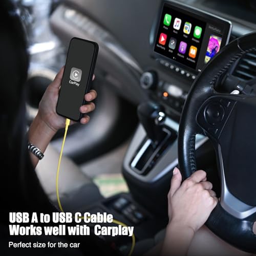 Image of 3-Pack Yellow [3.3FT+3.3FT+6FT] USB A to USB C Cable，USB to USB C Car Carplay Cable for iPhone 16 15 Pro Plus Pro Max，for iPad Pro /Air /Mini，for Samsung S24 /S23 /S22 /S21，for MacBook Pro /Air and More