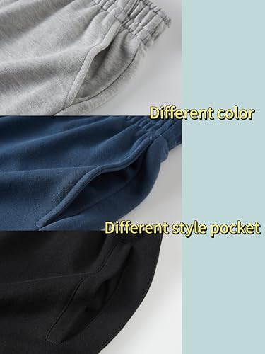 SOIBEEN Jungen Sweatpants 3-Pack Kinder Jogging Bottoms mit Tasche und Kordelzug Joggers für Kinder Sporthose Trainingsanzug Joghose Größe 9-10 Jahre 140 Höhe