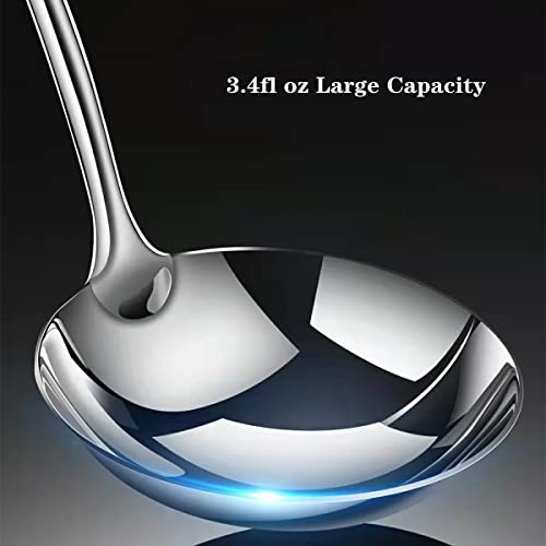 Cooking Utensils Set Stainless Steel - Set Of 4 Heat-Resistant Wok Tools - Wok Spatula, Soup Ladle, Slotted Turner Spatula, Skimmer Spoon #TOP5