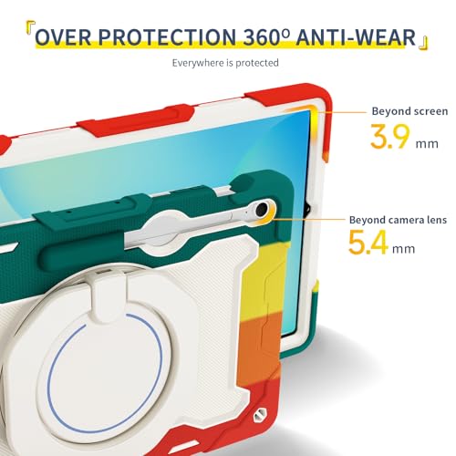Funda Samsung Galaxy Tab S10 FE Plus con soporte giratorio de 360 grados y correa 5