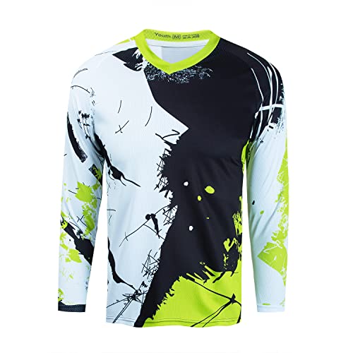 Child Element Racewear powersports Jerseys Cycling MTB Bicycle Mountain Bike Jersey Shirt for Youth Green