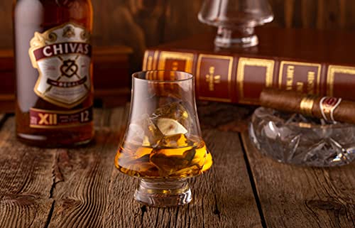 Luxbe - Bourbon Whisky Crystal Glass Snifter, Set Of 4 - Narrow Rim Tasting Glasses - Handcrafted - Good For Cognac Brandy Scotch - 9-Ounce/260Ml #TOP4