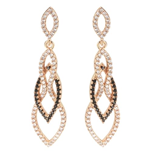 Bijoux de fête pour femme en or rose 585 et zircon naturel de mariage