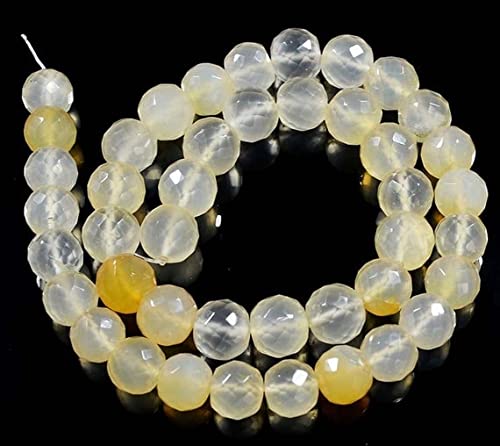 Calcédoine pêche naturelle en perles de 7mm facettées, pierres semi-précieuses pour bijoux DIY