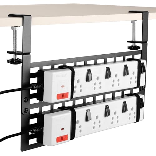 Belle Vous Panneau de Cable Management sous Bureau - Organisateur Range Bureau PC Noir - Kit de Rangement et Support Cache Cables - Rack de Gestion de Câble...
