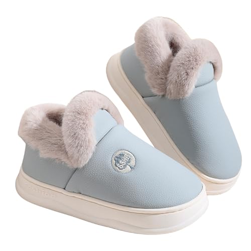 Chausson hiver cuir imperméable femme bottes coton grande taille