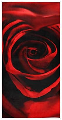 SUABO Red Rose Hand Towels for Wedding Anniversary Towel Face Bathroom Towel Dish Towel Decor Valentines Day