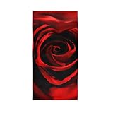 SUABO Red Rose Hand Towels for Wedding Anniversary Towel Face Bathroom Towel Dish Towel Decor Valent
