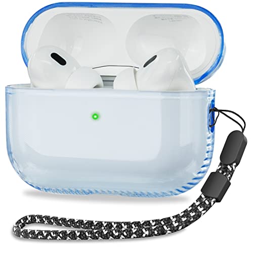 Airpods Pro 2Nd Generation Case Clear - Yomplow Soft Tpu Airpods Pro 2 Case 2022 With Keychain Women Men Shockproof Transparent Protecitve Cover For Apple Airpods Pro 2, Blue #TOP27