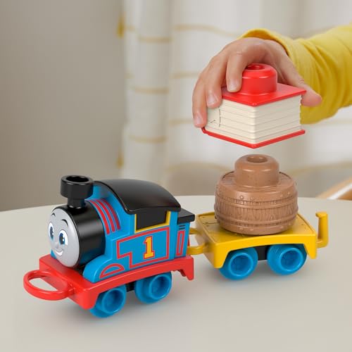 Thomas & Friends Locomotive à pousser Thomas et ses Amis Mon Premier Thomas, train avec marchandise à empiler pour les enfants à partir de 18 mois, HXP52