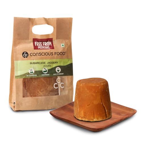 Image of Conscious Food Sugarcane Jaggery | 925g | Preservative Free & Traditionally made | Sharkara Bellam, Nattu Sakkarai Granules Jaggery, Vellam, Gud
