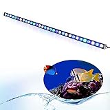 acuario marino sin sump ※ Nueva Función de pantalla acuario marino 115cm： Roleadro iluminacion led acuario adoptó giro de 180 grados con dos soportes. Libremente ajustar el ángulo de instalación y hacer la luz llegue a la mejor ángulo para la plants.use una aleación especial de aluminio para resolver el problema del calor