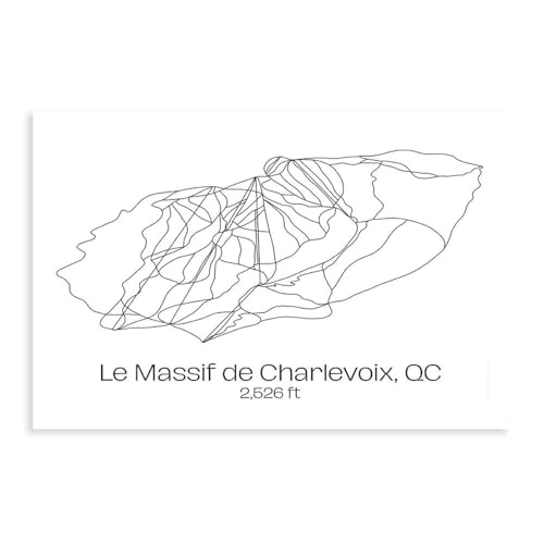 Mont Charleva poster de ski pour remplacer un mur vide deco chambre Quebec sur toile