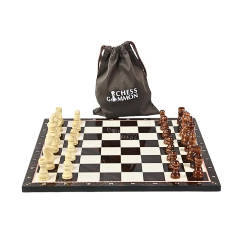 Jeu d'échecs en noyer de 35 cm pour animer vos soirées en famille au salon