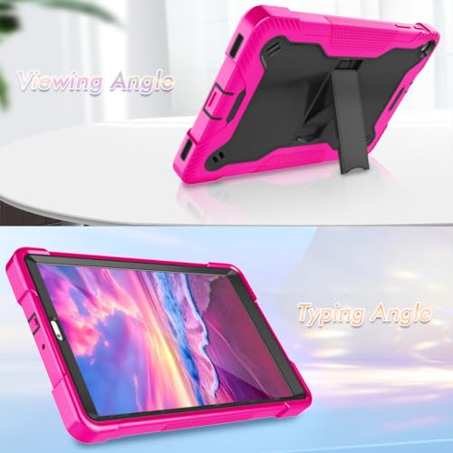 Fingic BC-T386-05-FBA Samsung Galaxy Tab A 10.1 2019 Case(Sm-T510/T515/T517)Heavy Duty High-Impact Hybrid Shockproof Slim Soft Silicone Rugged Hard Pc Bumper Anti-Scratch Stand Protective Tablet Case,Black+Rose Red thumb #4