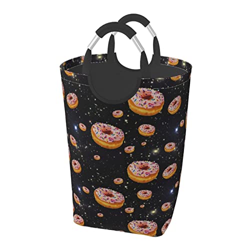 星空 ドーナツ ランドリーバスケット 洗濯ボックス 収納袋 大容量 折りたたみ 持ち運び可能 撥水 取っ手付き 適した ホテル ユーティリティルーム トイレ キッチン(50l 32*28*57.5cm)