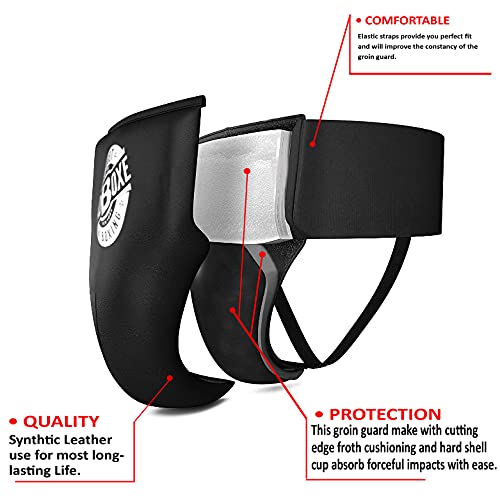 Street Boxing Groin Guard For Boxing,Mma Training Protector For Kickboxing,Muay Thai & Martial Arts, Protection Gear For Men Jock Strap For Taekwondo, Bjj, Karate, Sparring & Fighting (Black, Large) #TOP1