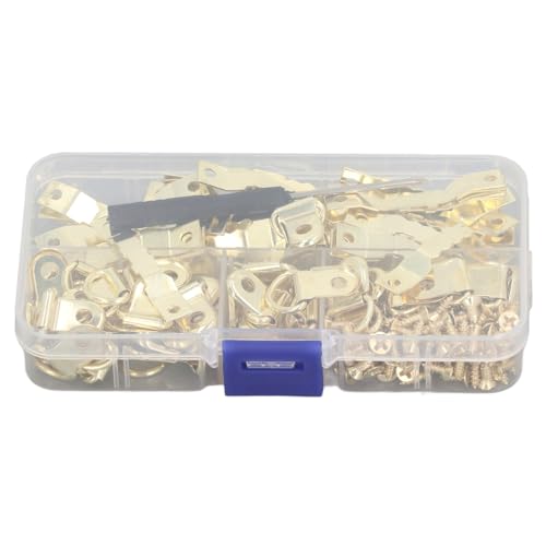 Image of 251 Pcs D Ring Picture Frame Hangers Firm Stable Photo Hanging Hardware Set with Serrated Hooks for Picture Frame Painting