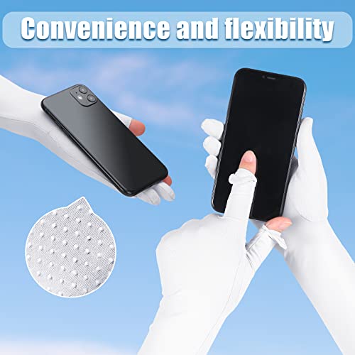 jecery 2 pairs uv long sun gloves women39s sunblock driving gloves non slip full finger arm sun protective for outdoor sports