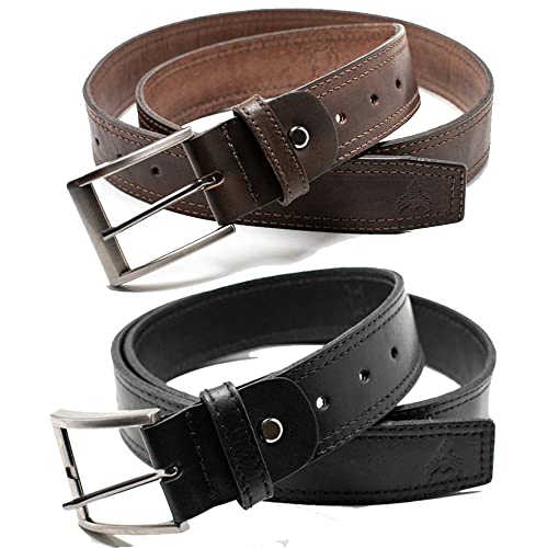kit 2 cintos social masculino de couro bovino latego legitimo 1 preto e 1 café
