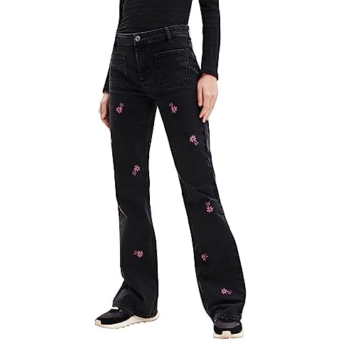 Desigual Women's Black Wide Leg Trousers Cover