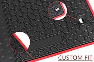 HD-Mart Car Floor Mat for Honda Civic 9th Generation 2012 2013 2014 2015, Custom Fit Rubber Black and Red Auto Floor Liners Mat All Weather Protection Heavy Duty Odorless