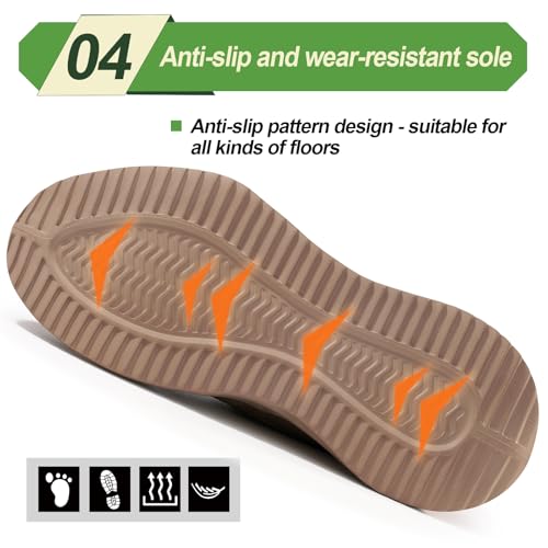 Image of LAoutun Steel Toe Shoes for Men Work Shoes Safety Sneakers Comfortable Lightweight Puncture Proof Slip on Indestructible Construction Work Shoes