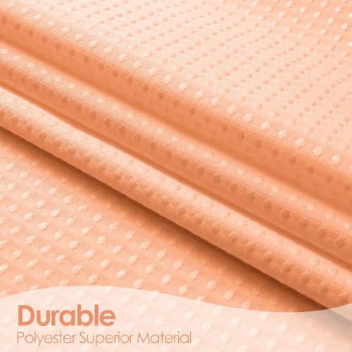 Image of HOMETHREADS Embrace Luxury with Our 6-Feet Long Premium Polyester Shower Curtain with 12 Hooks for a Lavish Bathroom Ambiance | Stylish, Splendid, and Perfectly Sized (White Shade Peach, 180x200cm)