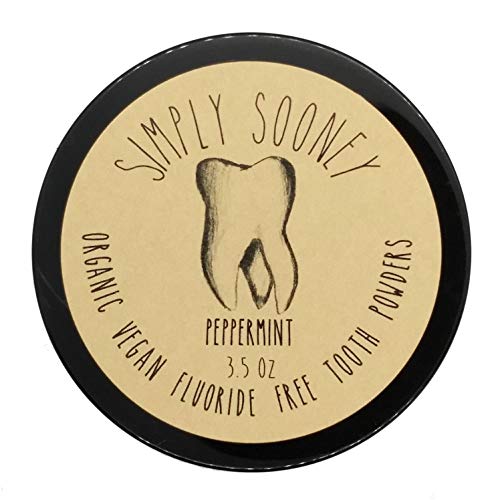 Organic Vegan Fluoride Free Remineralizing Tooth Powder Peppermint Formula Value Size 6 Month Supply