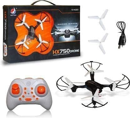 Lattice HX-750 Drone Remote Control Quadcopter Stable Remote-Control Quadcopter with Two Extra Blades/Unbreakable Blades/Without Camera for kids, White (Black)