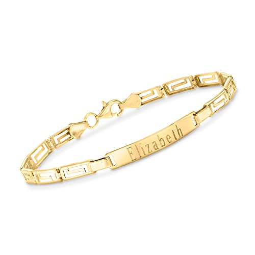 Ross-Simons Plain - 14Kt Yellow Gold Greek Key Id Bracelet. 8 Inches #TOP16