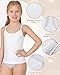 iMuchic Camisole Tank Tops for Girls, Stretch Undershirts Comfortable Camis with Clear Straps and Silicone Cover (US, Alpha, Medium, Regular, Regular, White)